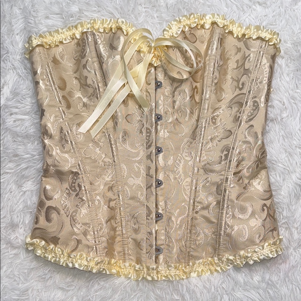 Elegant Gold Brocade Corset
